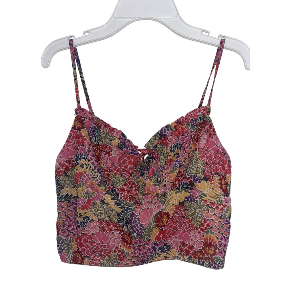Dress Forum Floral Smocked Crop Top S Festival Beach Ruffles